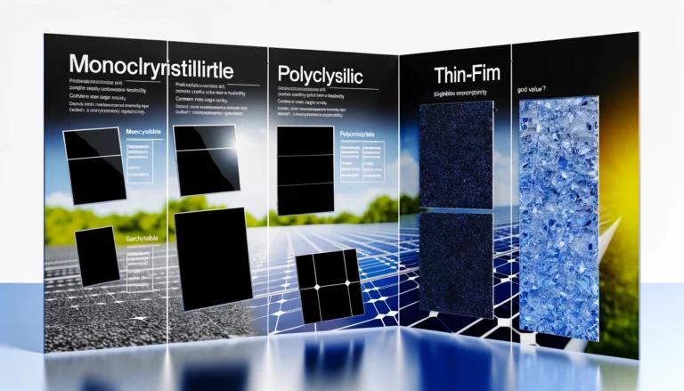 Types of panels: monocrystalline